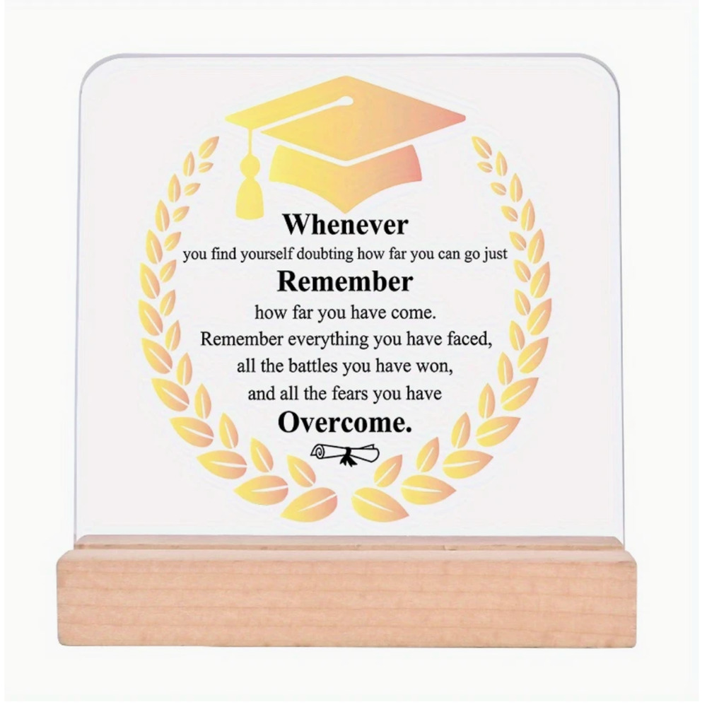 Inspirational Graduation Plaque-Take Pride in How Far You've Come, Have Faith